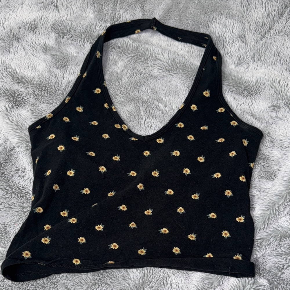Hollister Black Floral Tank Top